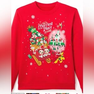 Mickey Mouse and Friends ''The Merriest Place on Earth'' Pullover Sweatshirt XS